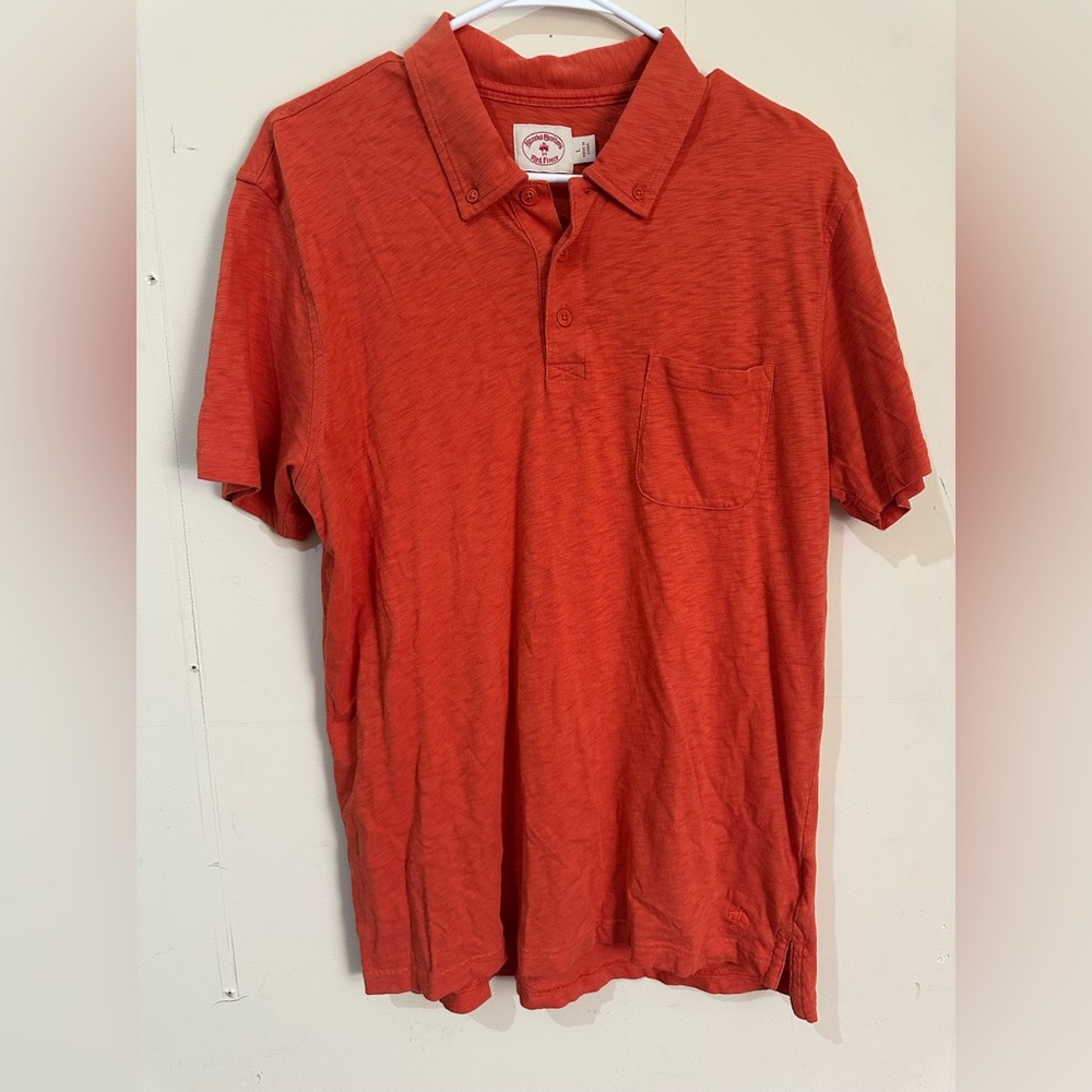Brooks Brothers Large Coral Front Pocket Polo Shirt Golf Comfort
